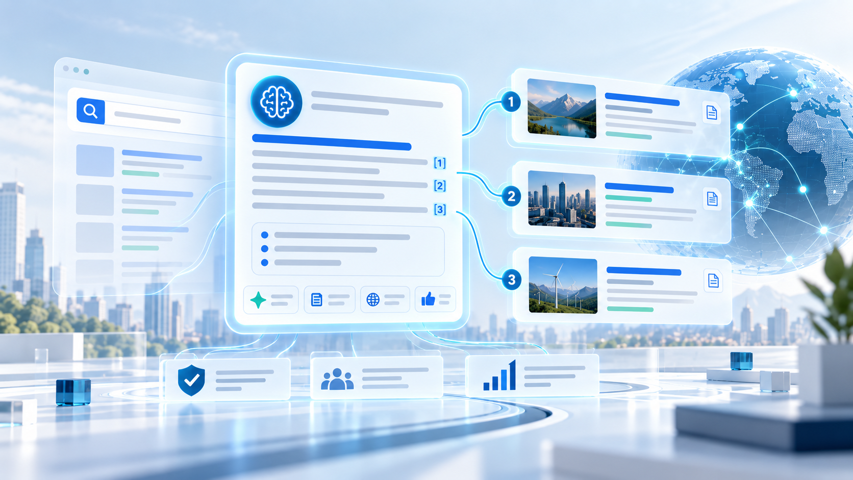 MTDLN Digital Marketing visual for How to Get Cited by AI Search: A Practical Guide to ChatGPT, Gemini, Perplexity and Google AI Overviews