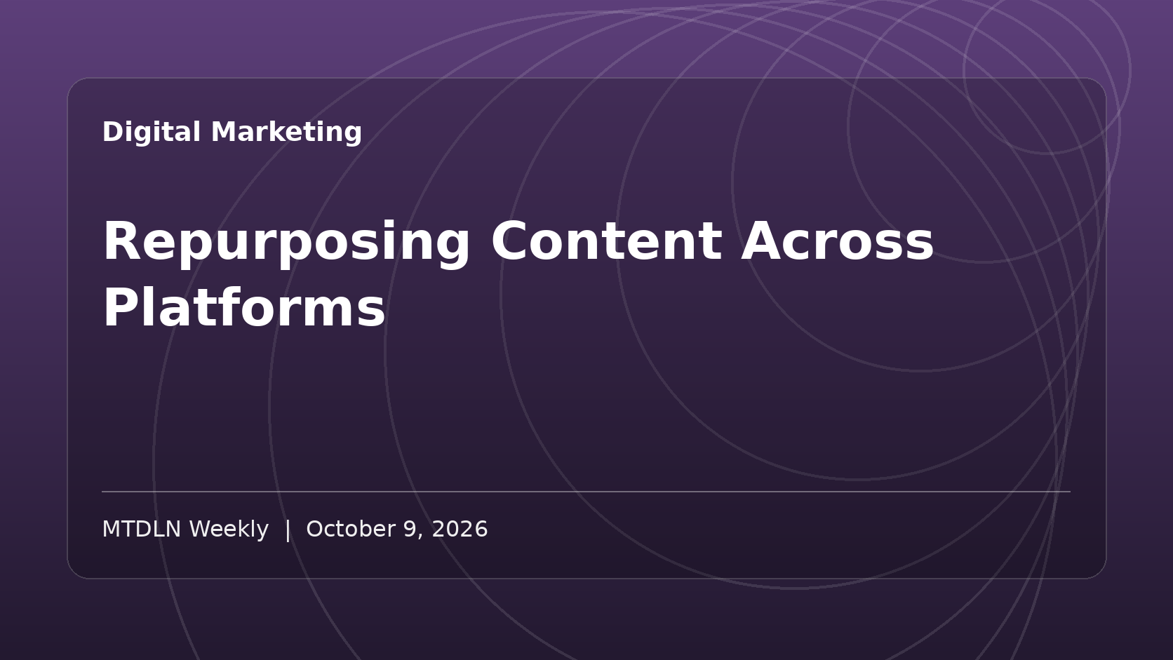 Illustrated MTDLN feature image for Repurposing Content Across Platforms.
